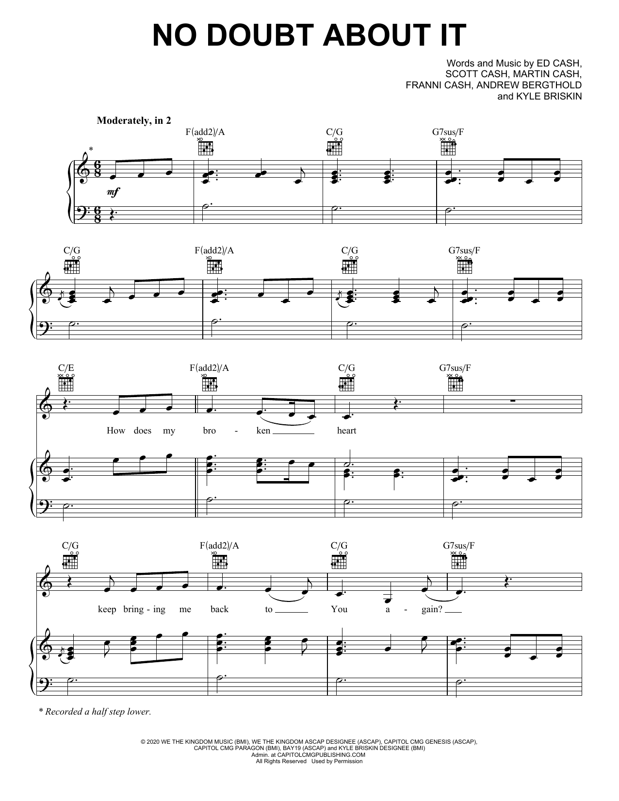 We The Kingdom No Doubt About It Sheet Music