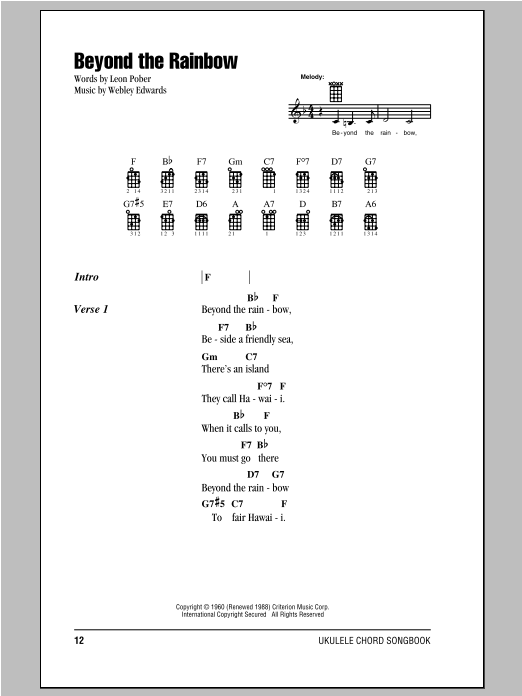 Webley Edwards Beyond The Rainbow Sheet Music