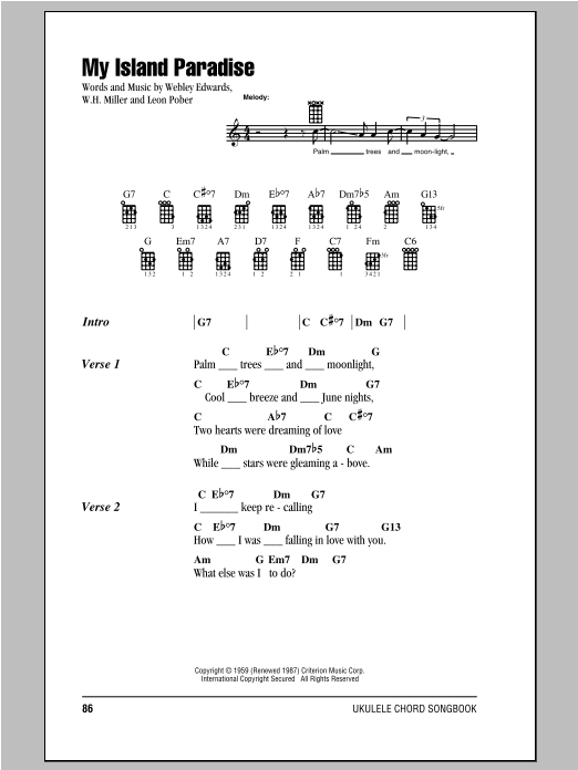 Webley Edwards My Island Paradise Sheet Music
