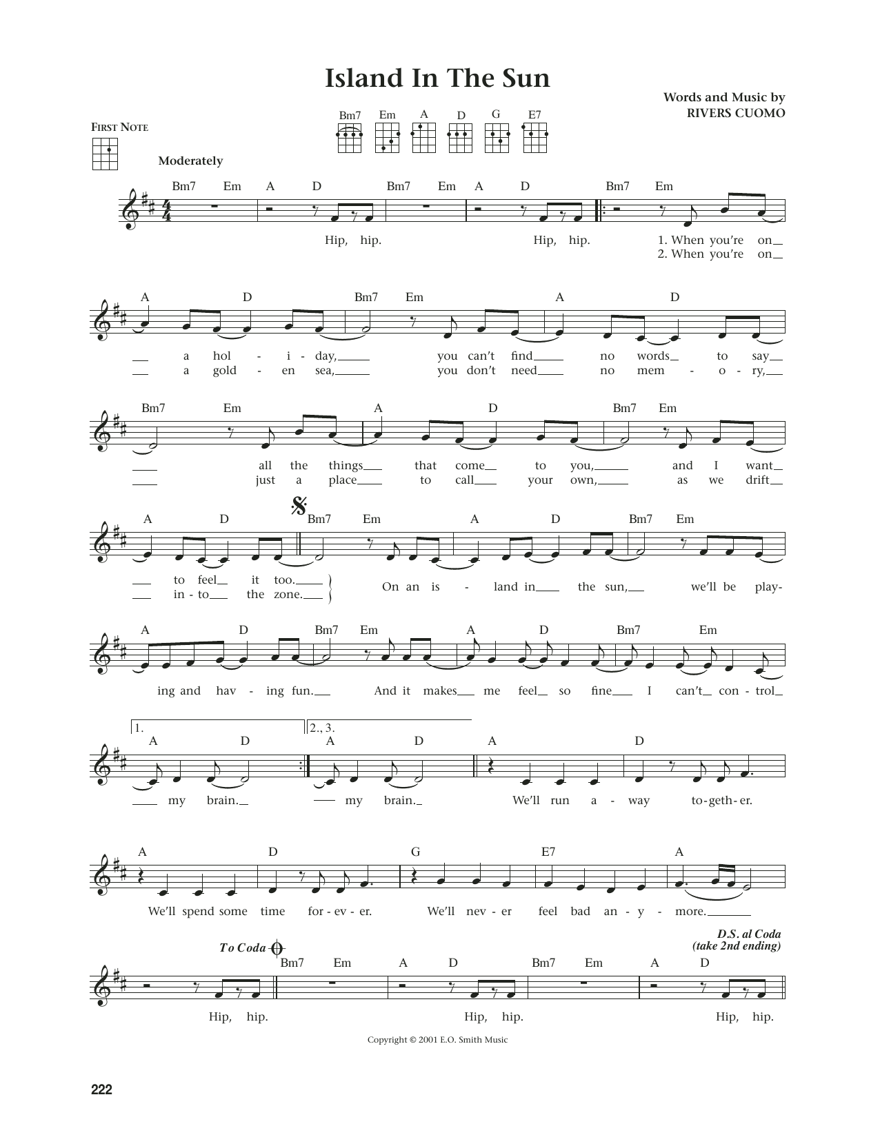 Weezer Island In The Sun (from The Daily Ukulele) (arr. Jim Beloff) Sheet Music