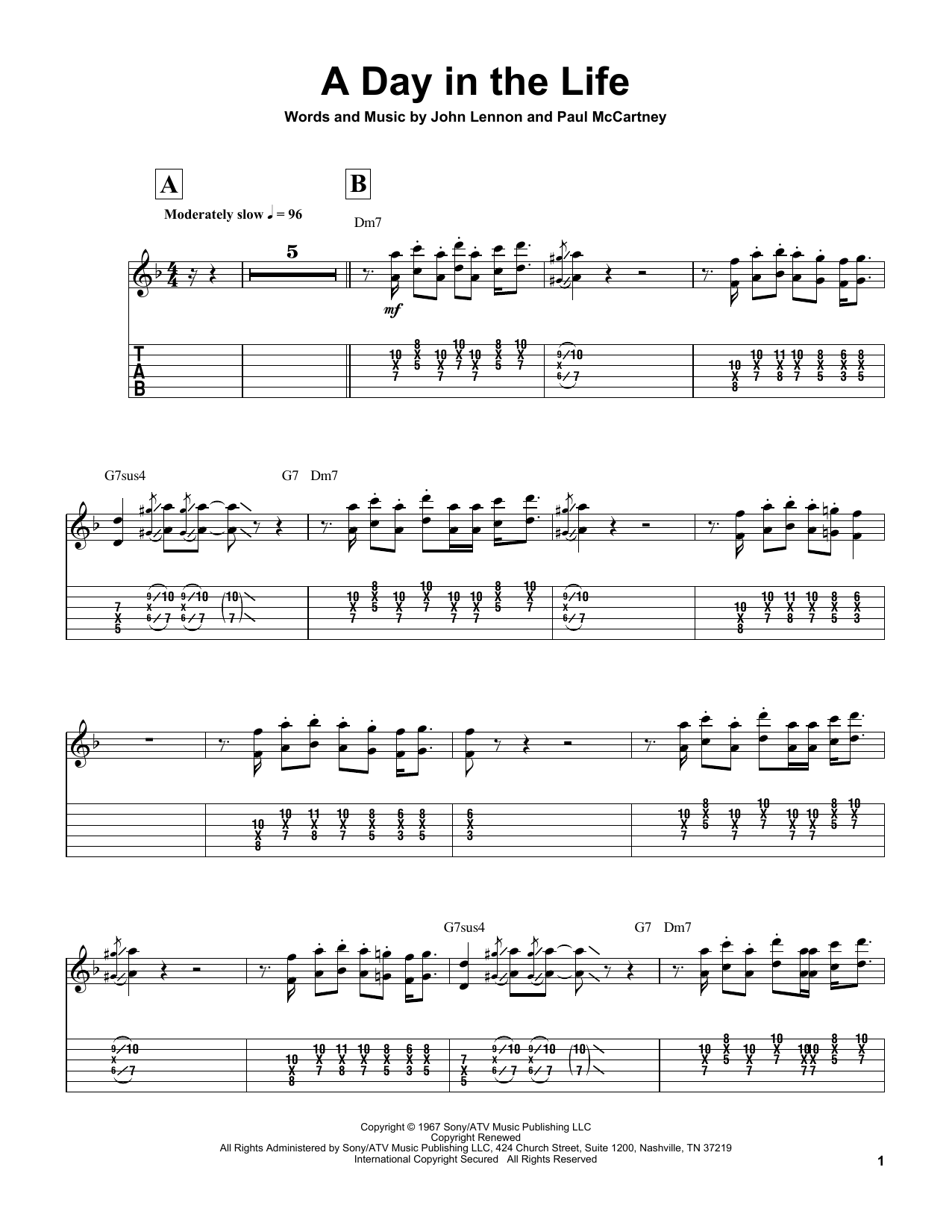 Wes Montgomery A Day In The Life Sheet Music