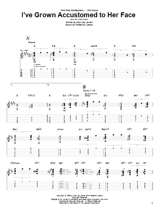 Wes Montgomery I've Grown Accustomed To Her Face Sheet Music