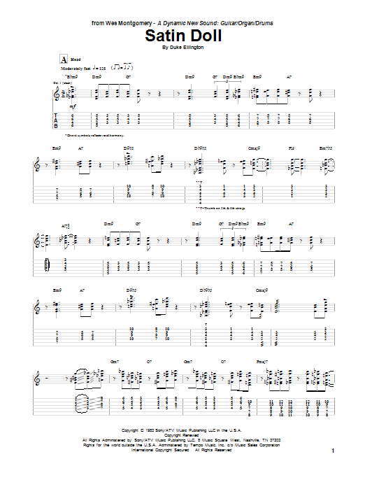 Wes Montgomery Satin Doll Sheet Music