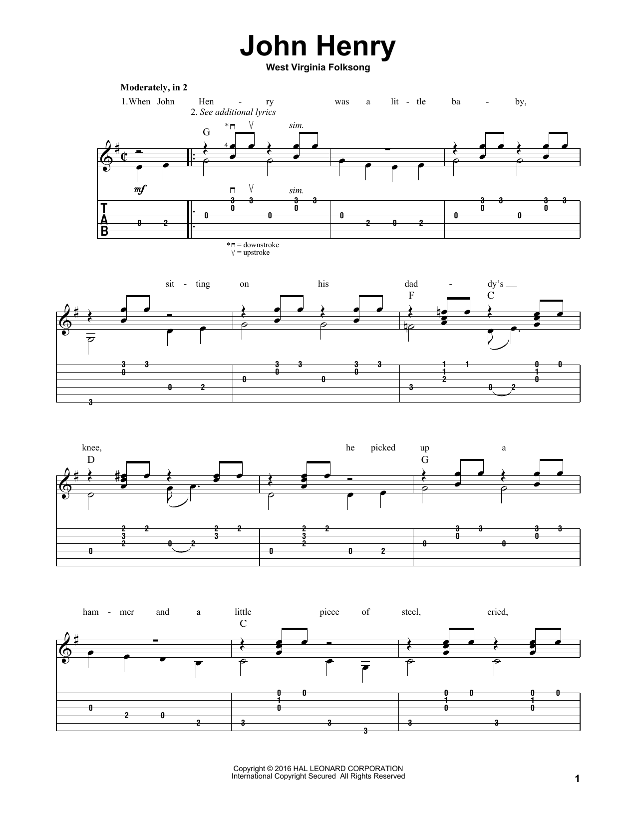 West Virginia Folksong John Henry (arr. Mark Phillips) Sheet Music