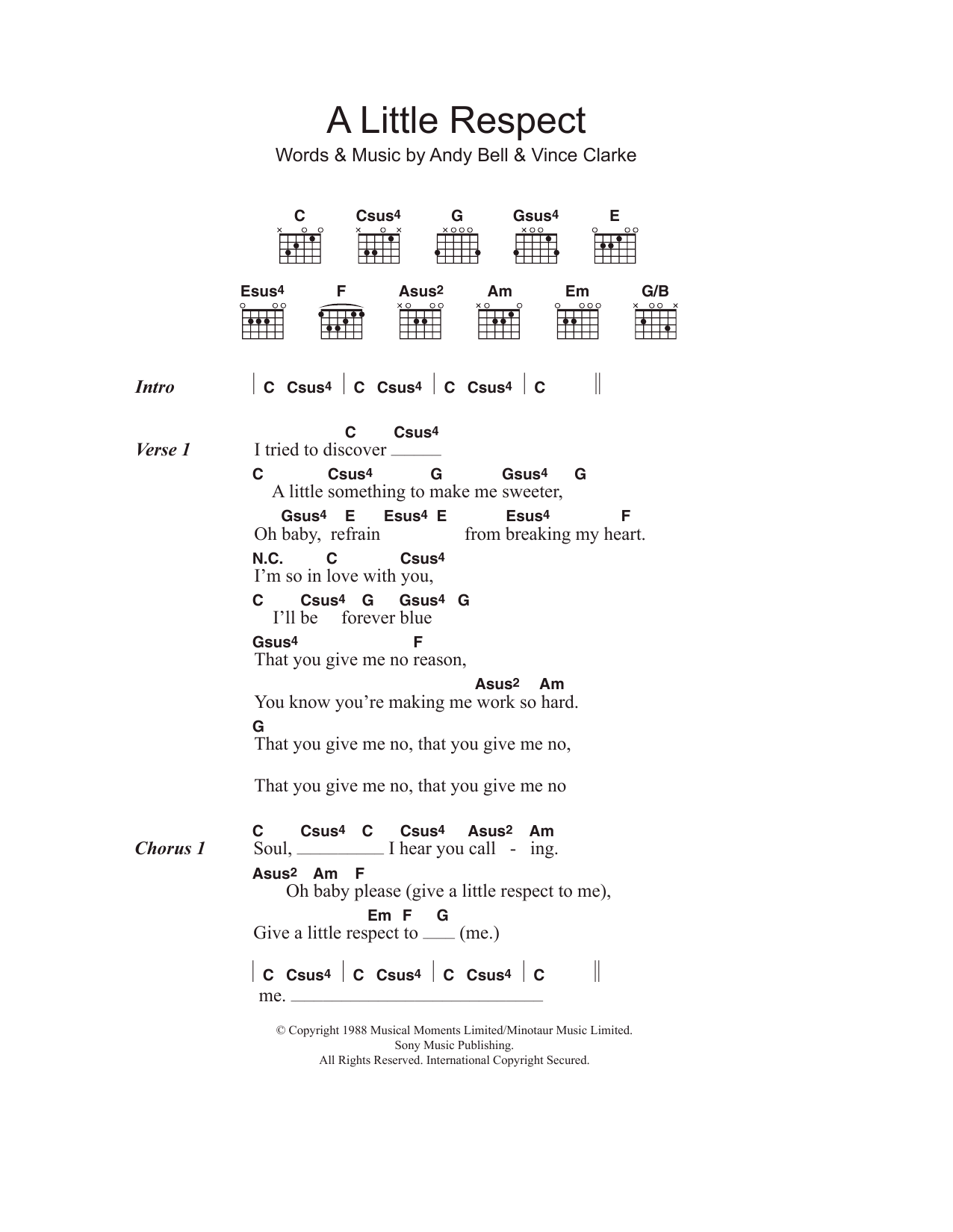Wheatus A Little Respect Sheet Music