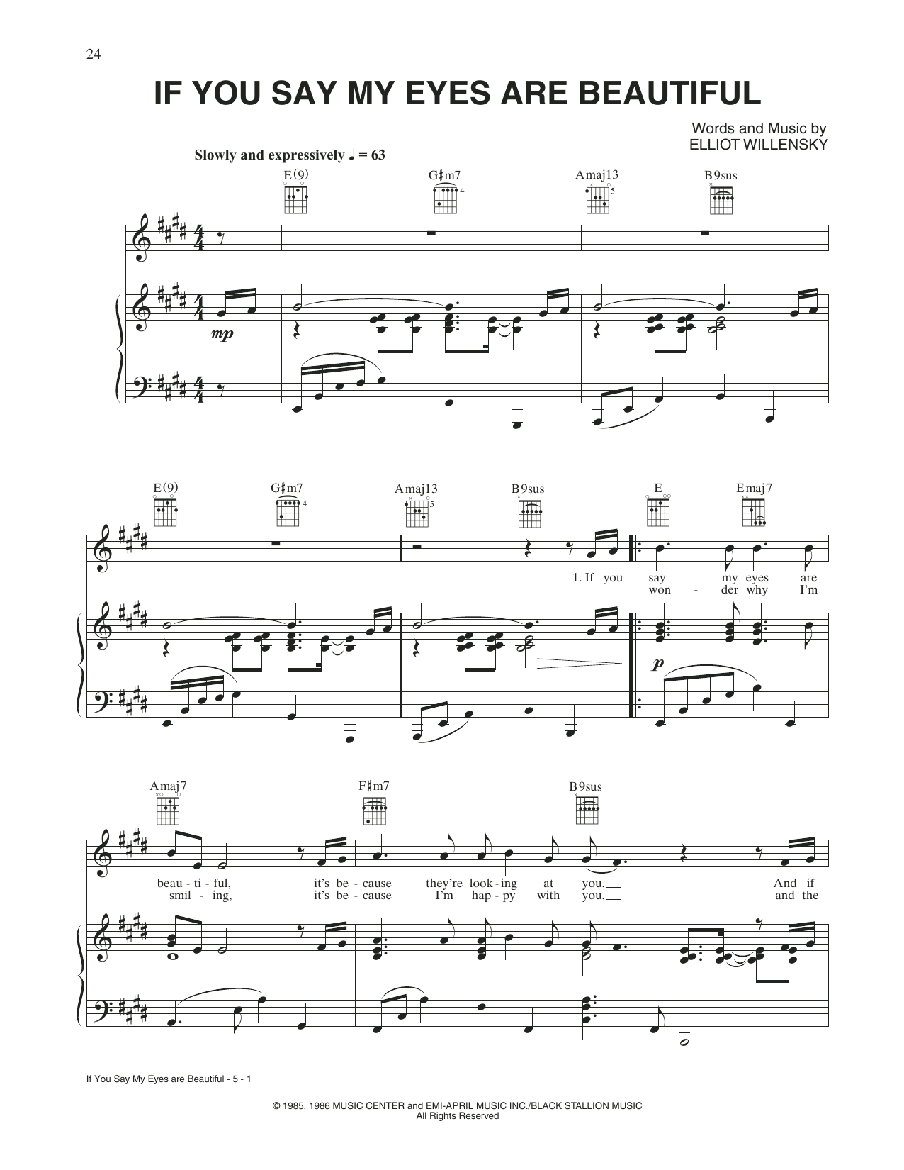 Whitney Houston and Jermaine Jackson If You Say My Eyes Are Beautiful Sheet Music