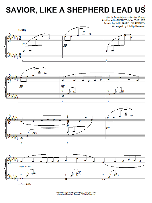 William B. Bradbury Savior, Like A Shepherd Lead Us (arr. Phillip Keveren) Sheet Music