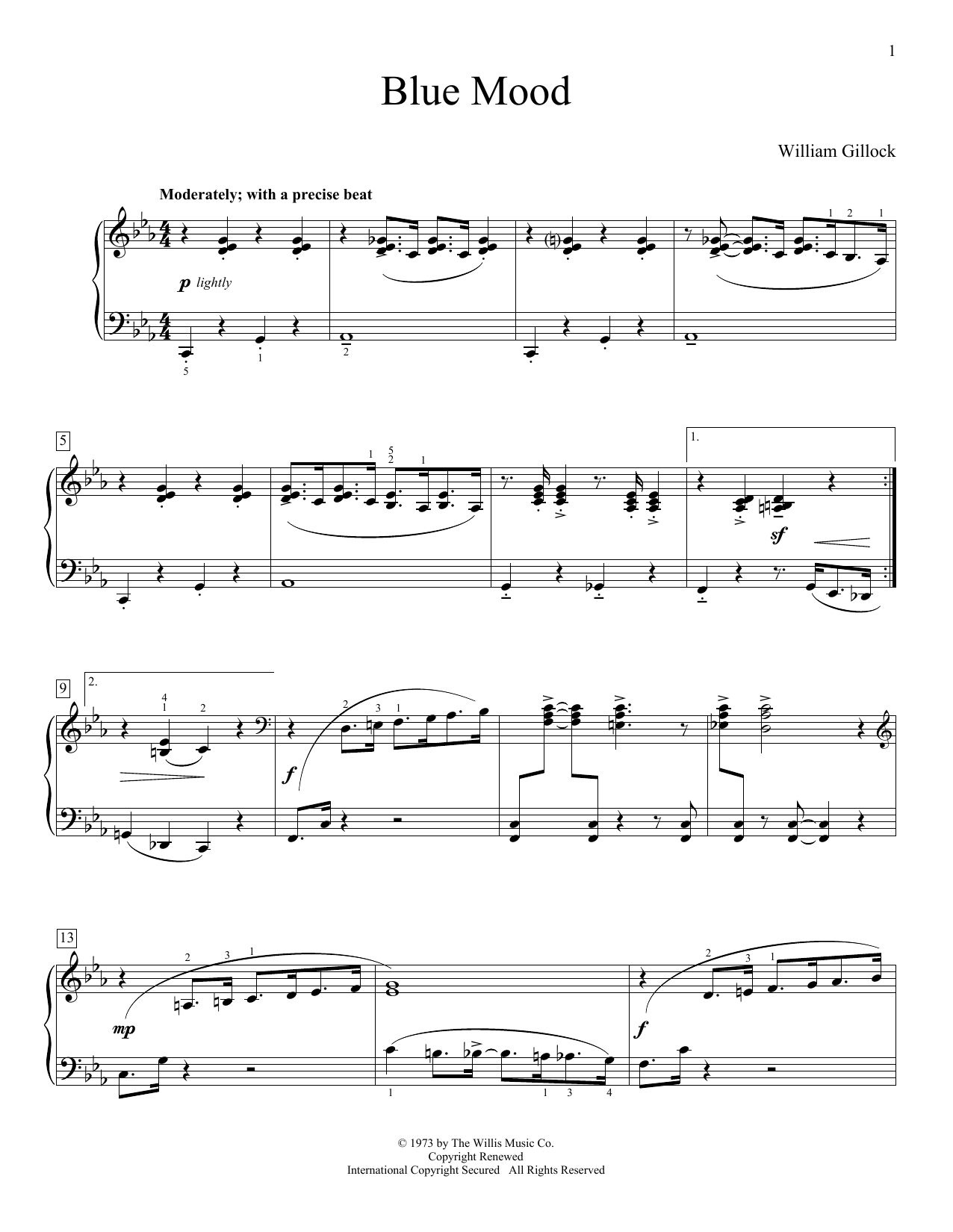 William Gillock Blue Mood Sheet Music
