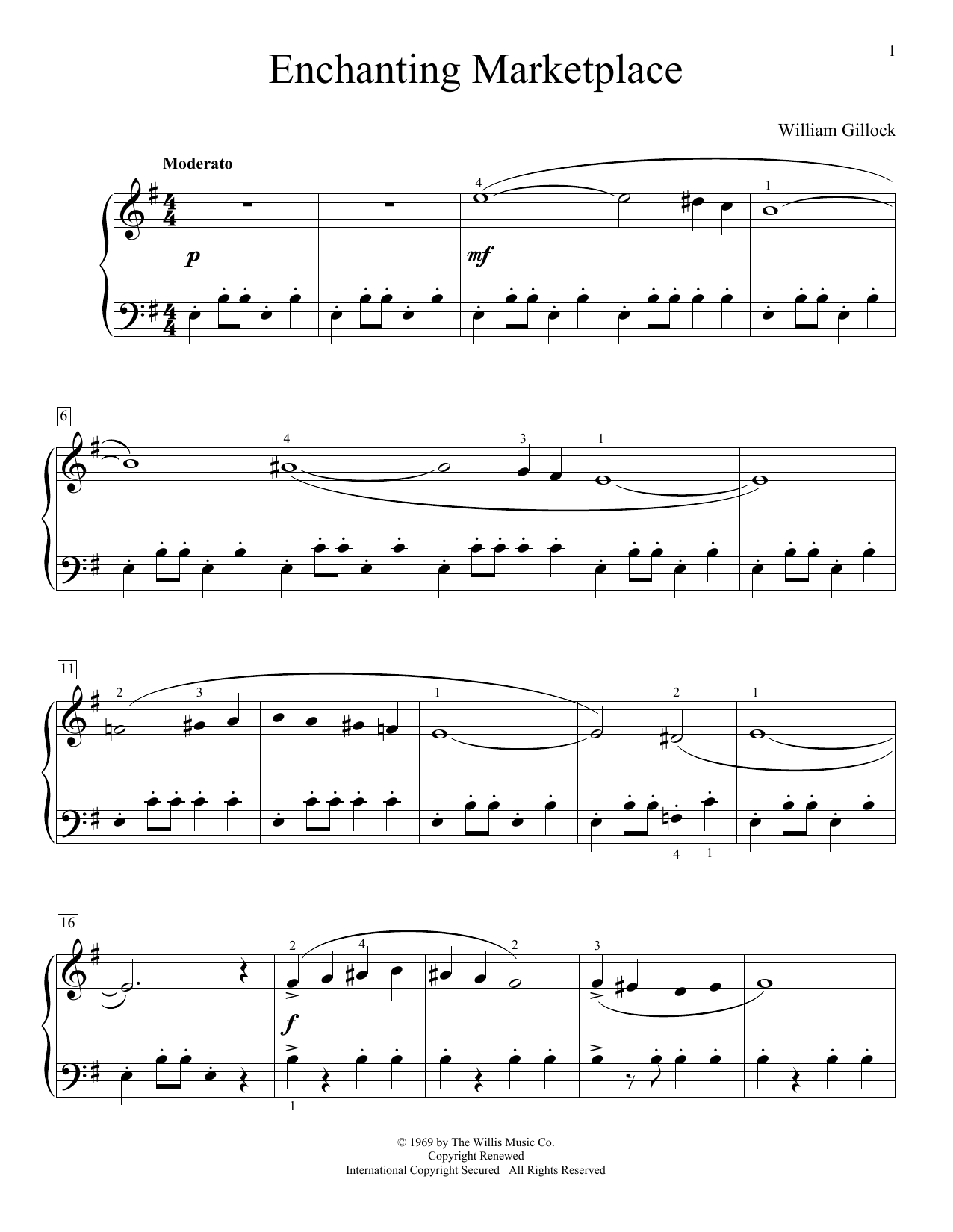 William Gillock Enchanting Marketplace Sheet Music