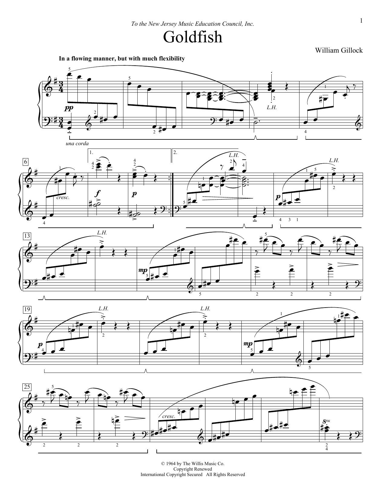 William Gillock Goldfish Sheet Music