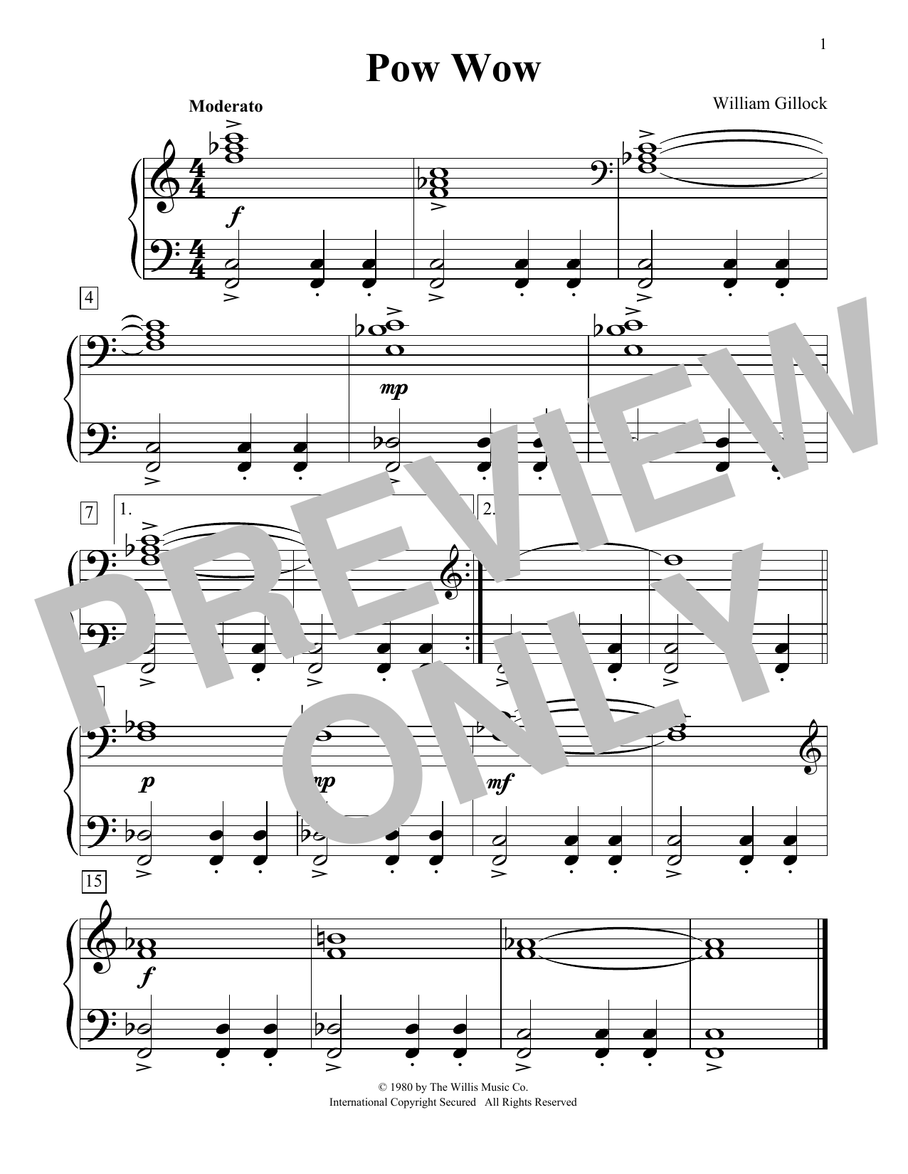 William Gillock Pow Wow Sheet Music