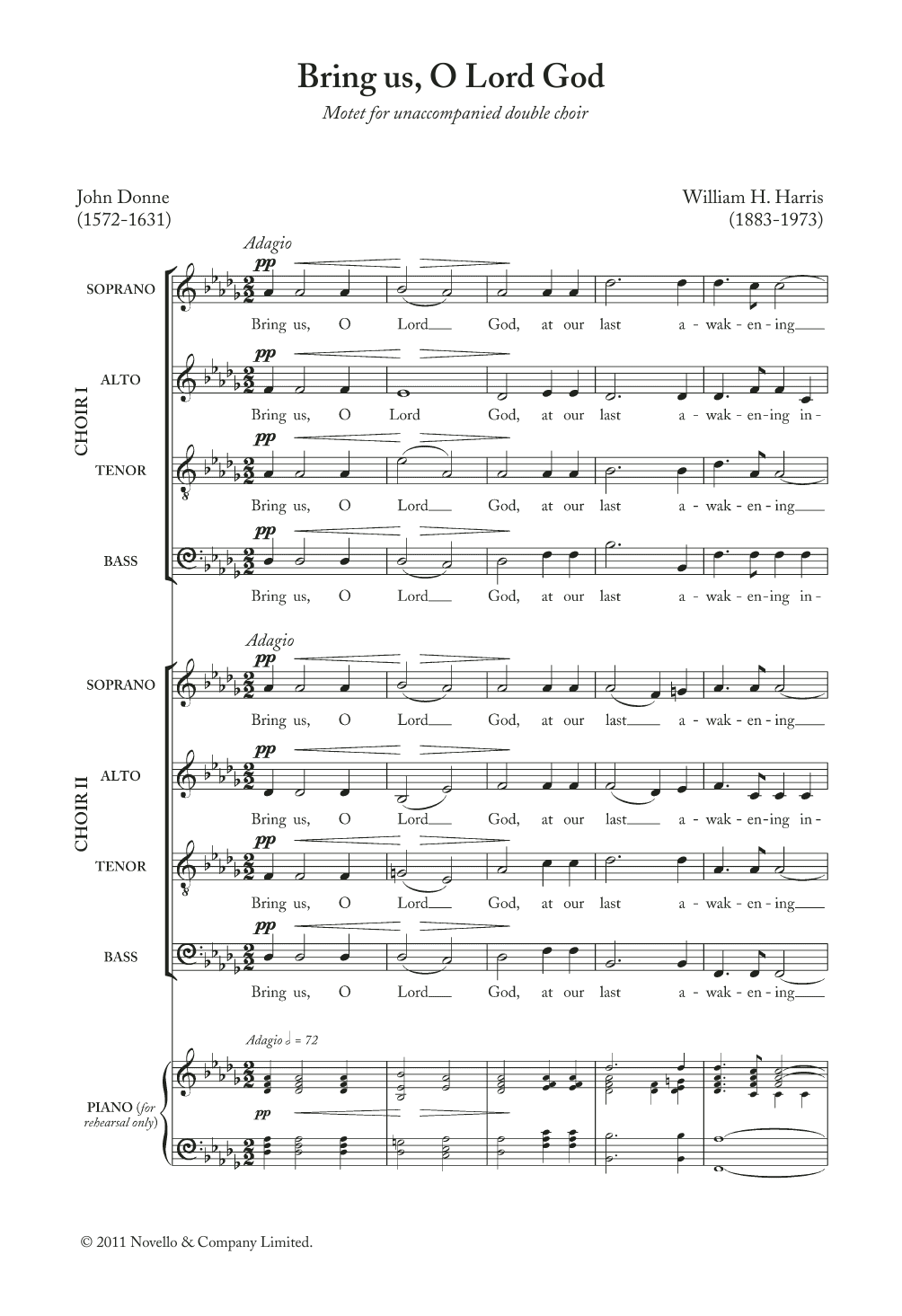 William H. Harris Bring Us, O Lord God Sheet Music