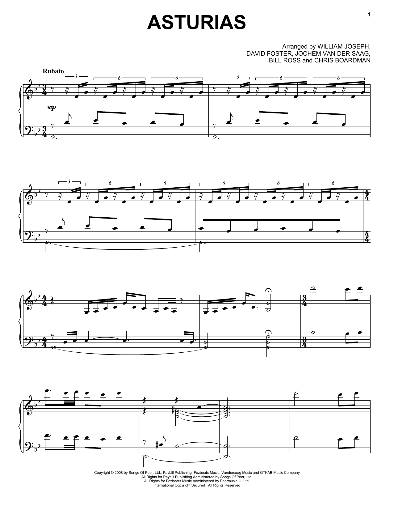 William Joseph Asturias Sheet Music