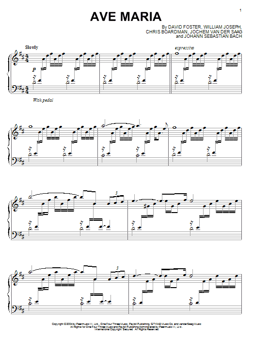 William Joseph Ave Maria Sheet Music