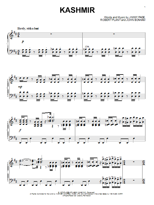 William Joseph Kashmir Sheet Music