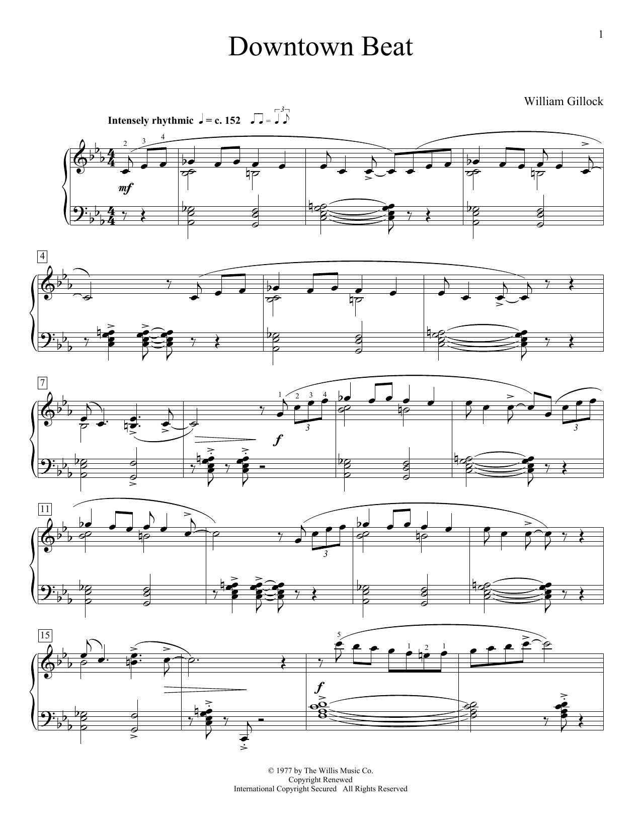 William Gillock Downtown Beat Sheet Music