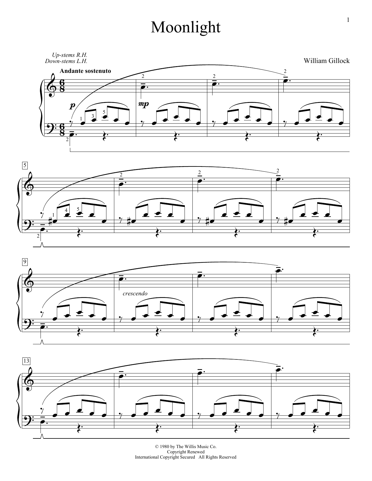 William Gillock Moonlight Sheet Music