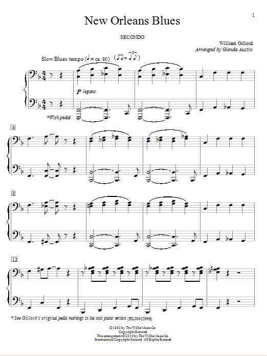 William Gillock New Orleans Blues Sheet Music