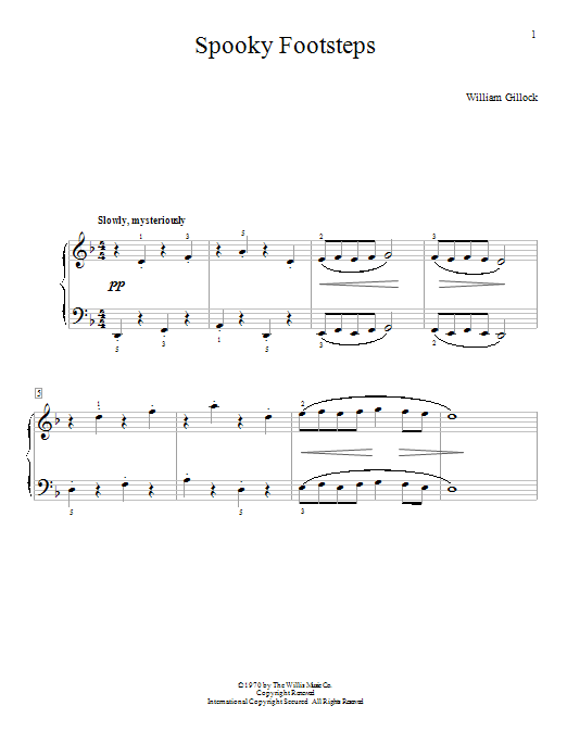 William Gillock Spooky Footsteps Sheet Music