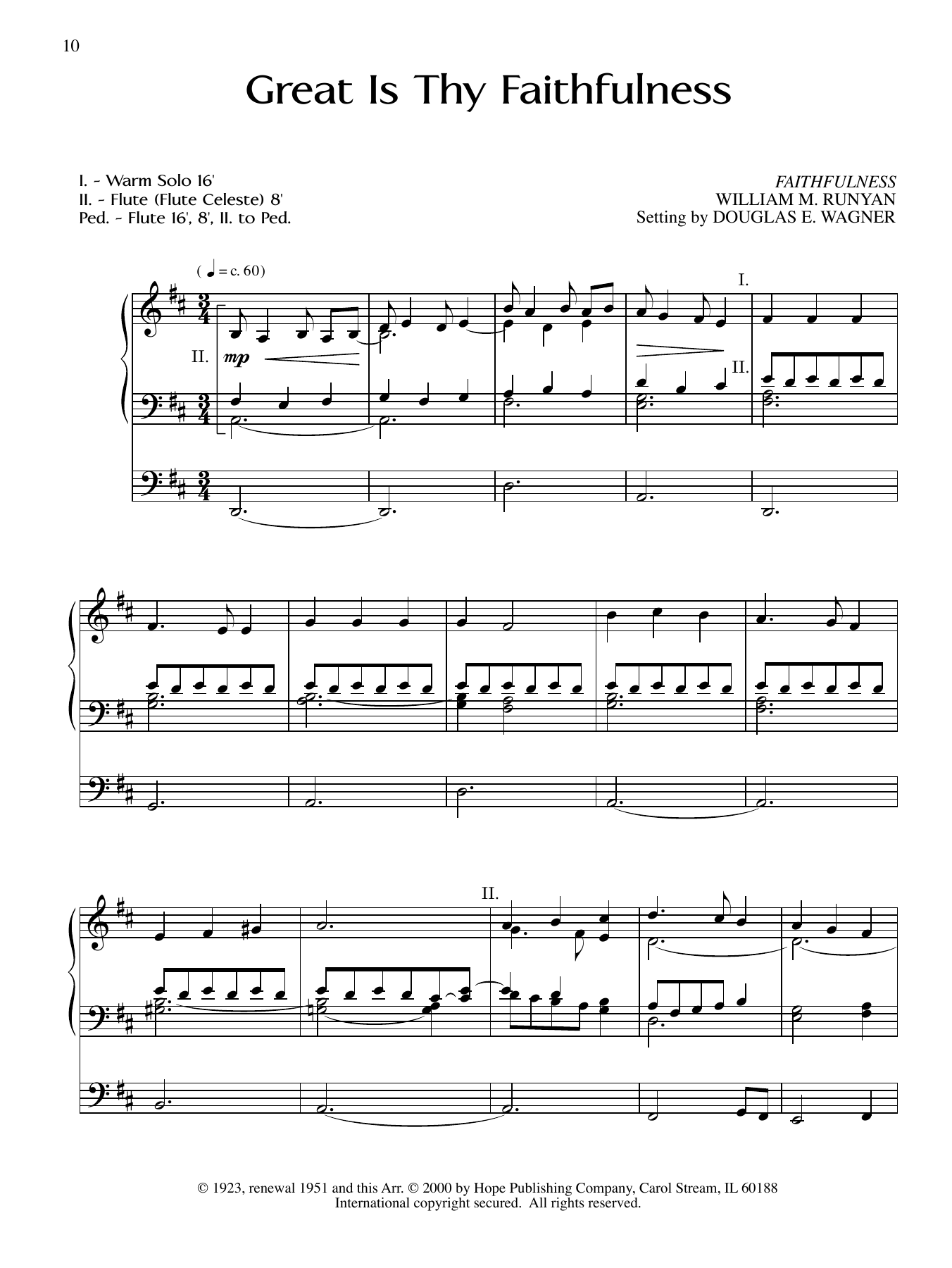 William M. Runyan Great is They Faithfulness Sheet Music