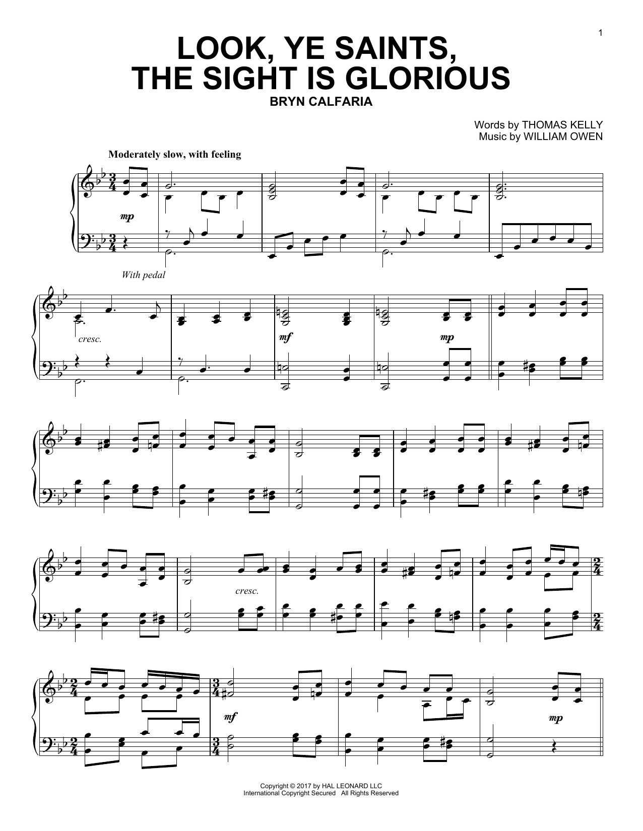 William Owen Look, Ye Saints, The Sight Is Glorious Sheet Music