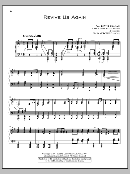 William P. MacKay Revive Us Again Sheet Music