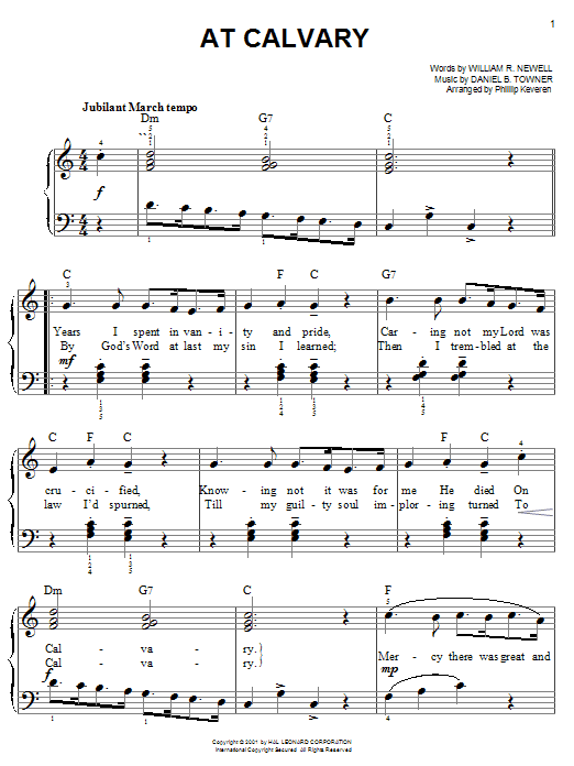 William R. Newell At Calvary (arr. Phillip Keveren) Sheet Music