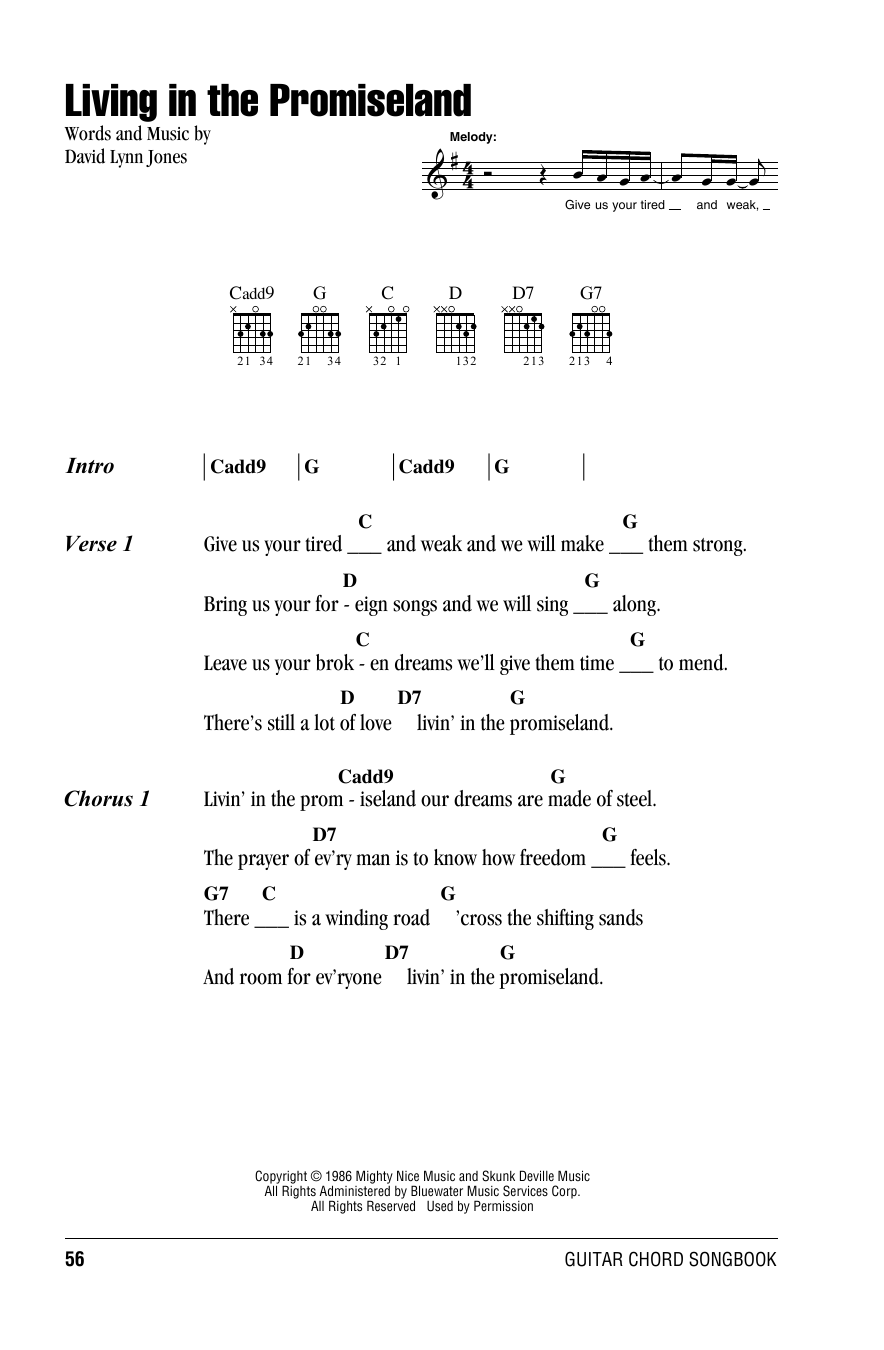 Willie Nelson Living In The Promiseland Sheet Music