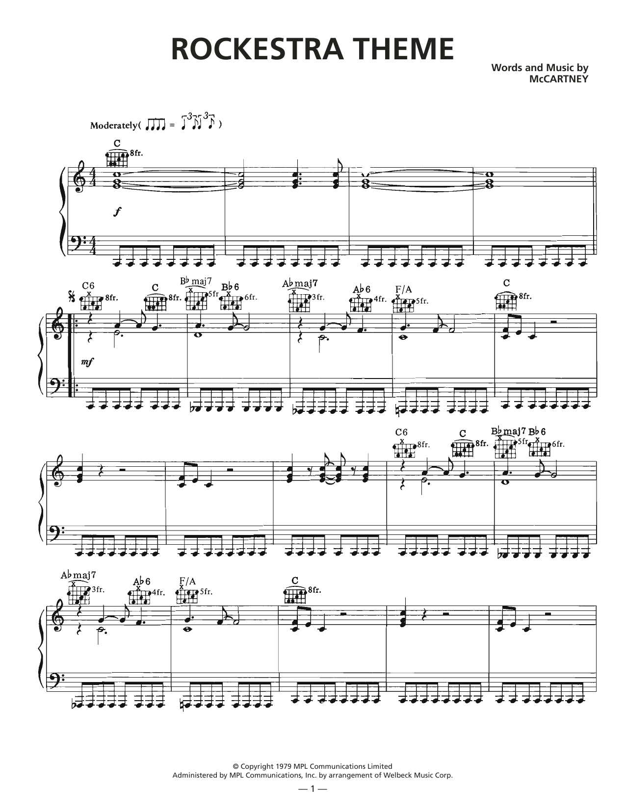 Wings Rockestra Theme Sheet Music