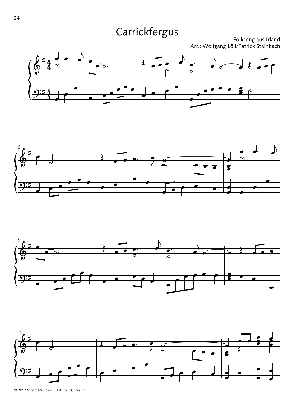 Wolfgang Löll Carrickfergus Sheet Music