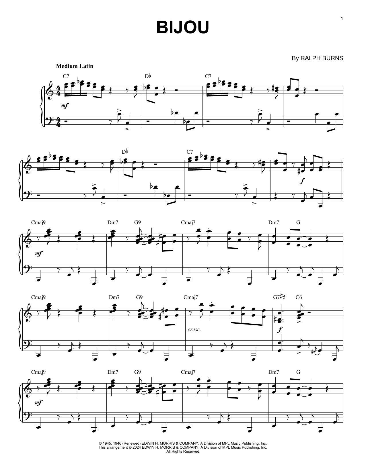 Woody Herman & His Orchestra Bijou (arr. Brent Edstrom) Sheet Music