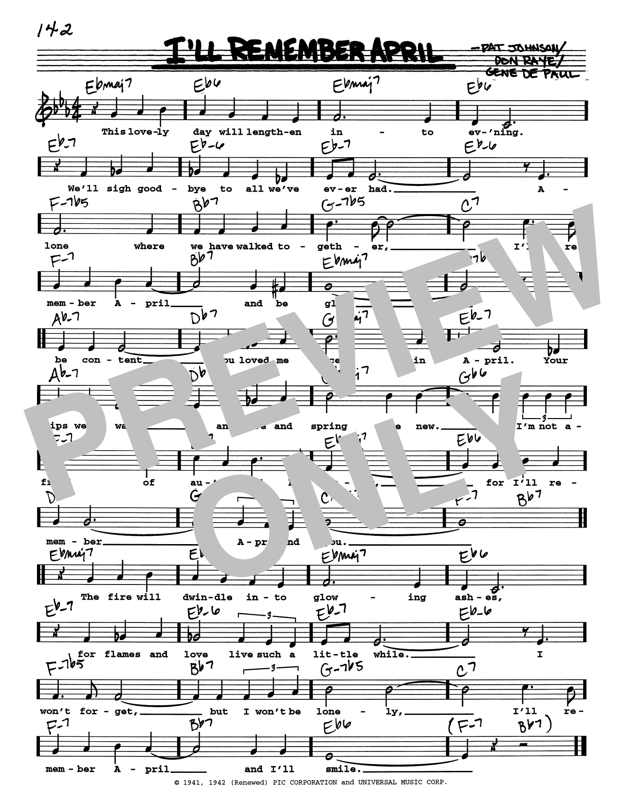 Woody Herman & His Orchestra I'll Remember April (Low Voice) Sheet Music