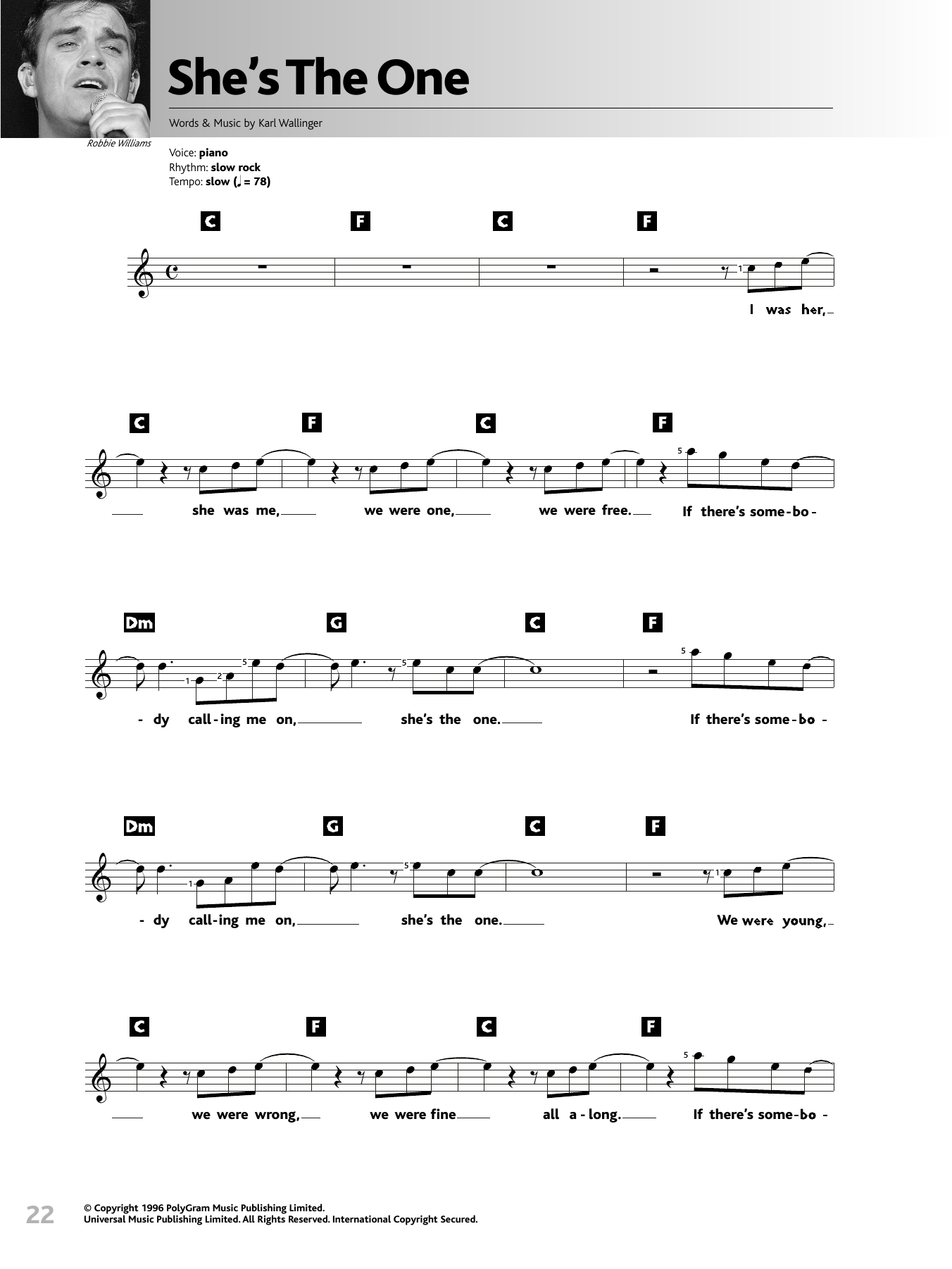 World Party She's The One Sheet Music