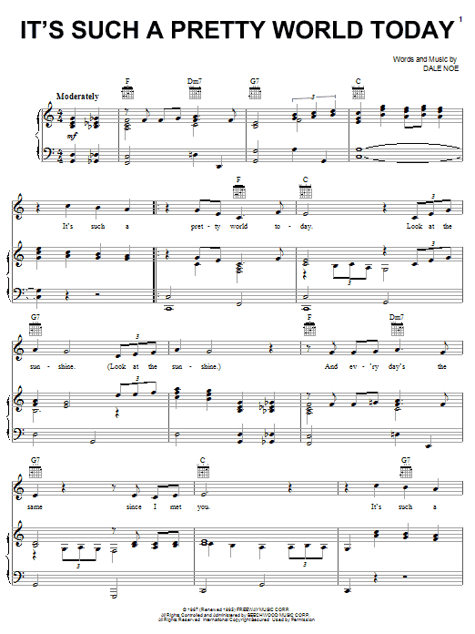 Wynn Stewart It's Such A Pretty World Today Sheet Music