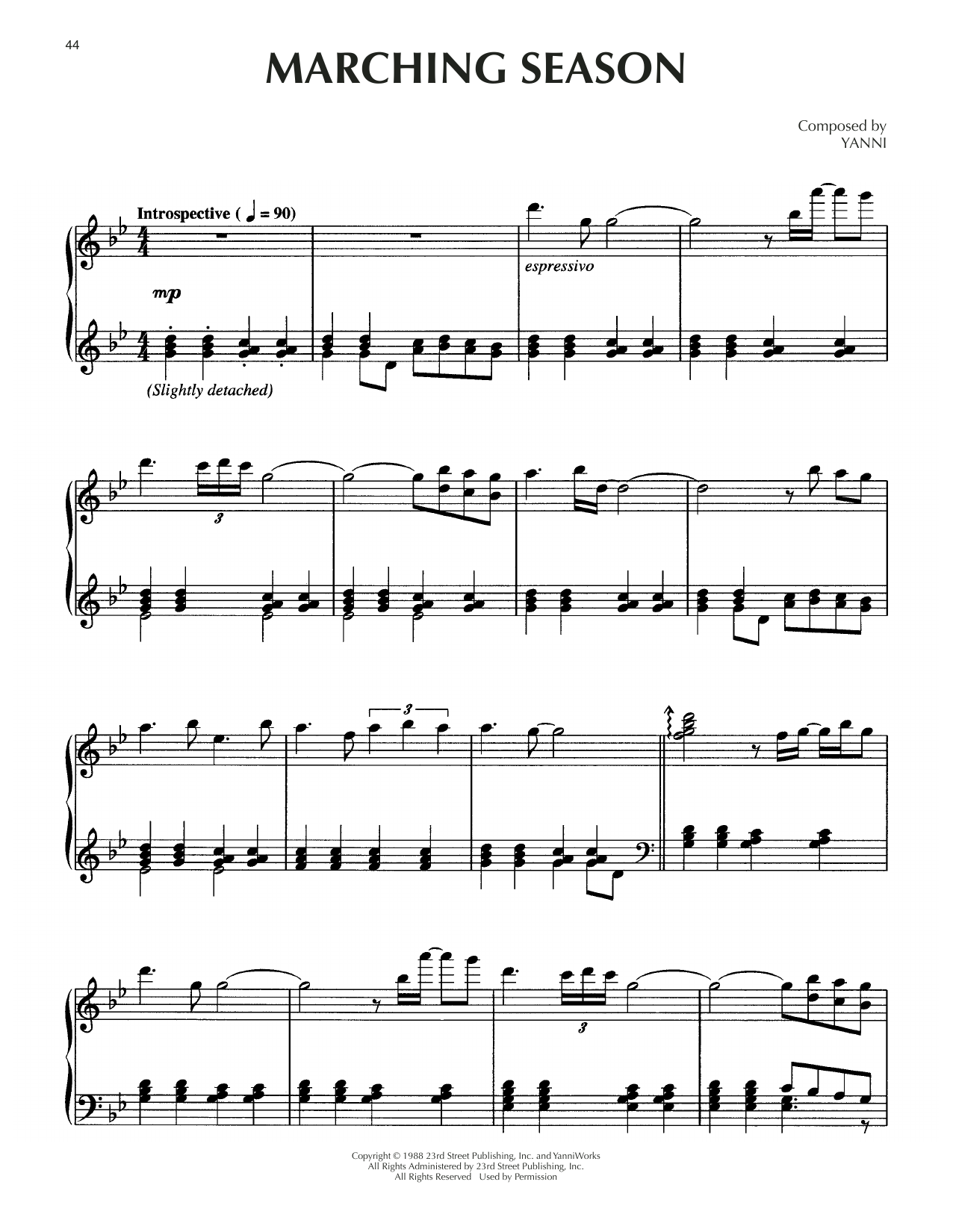 Yanni Marching Season Sheet Music
