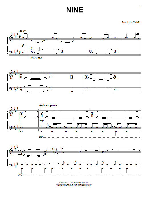 Yanni Nine Sheet Music