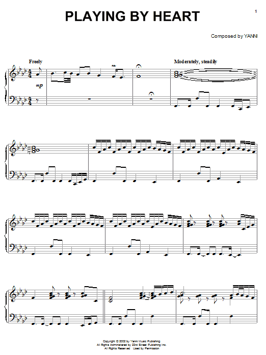 Yanni Playing By Heart Sheet Music