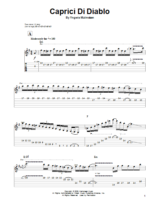 Yngwie Malmsteen Caprici Di Diablo Sheet Music