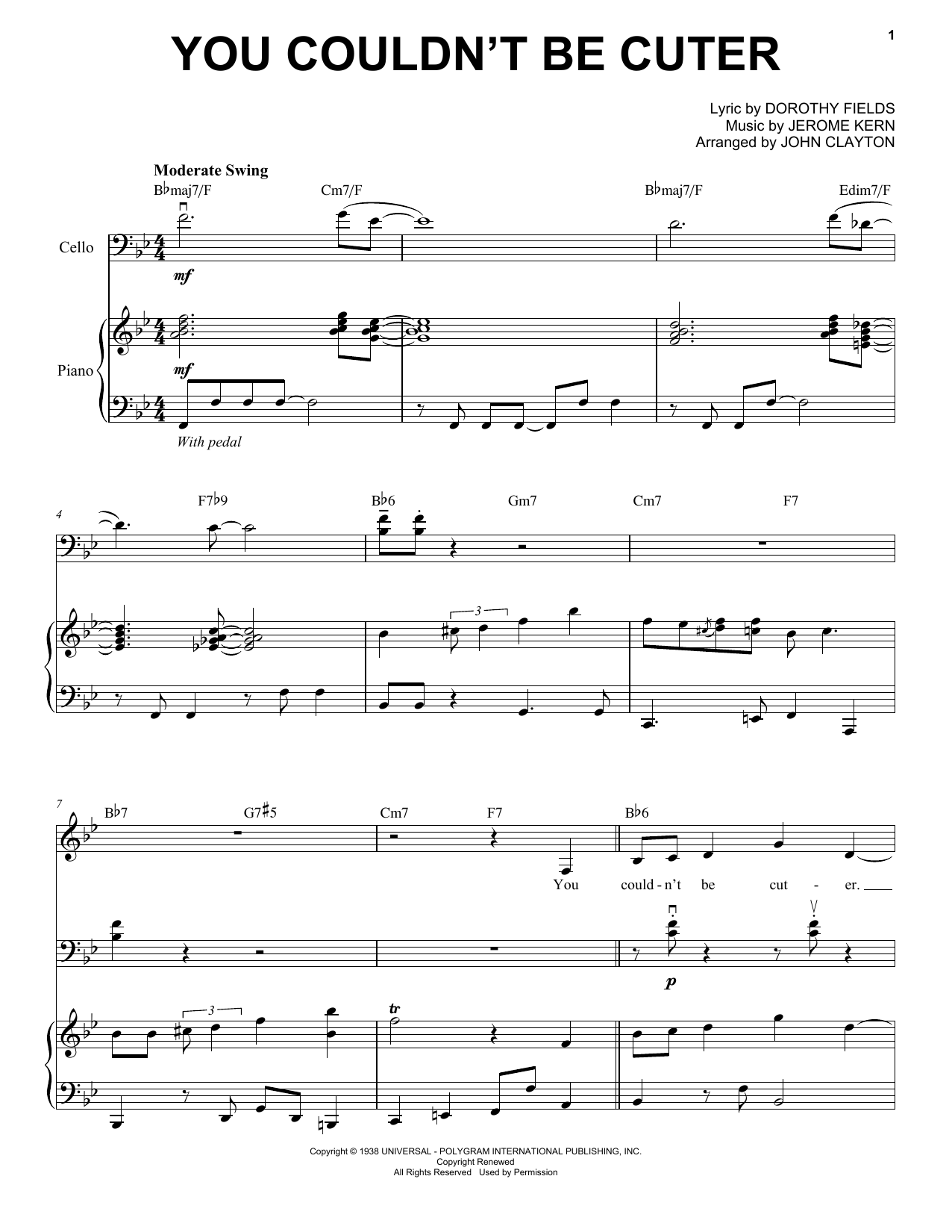 Yo-Yo Ma You Couldn't Be Cuter Sheet Music