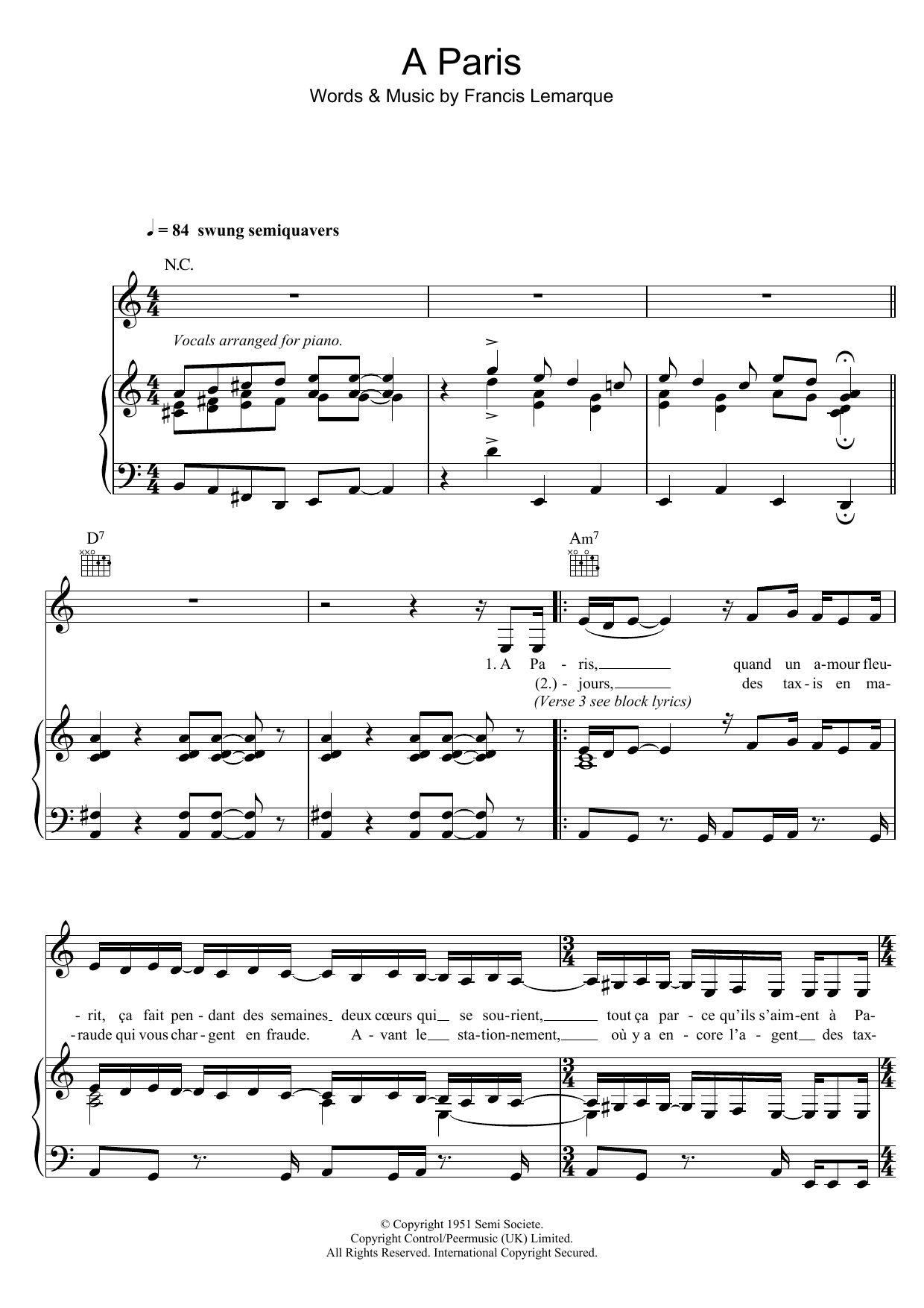 Zaz A Paris Sheet Music