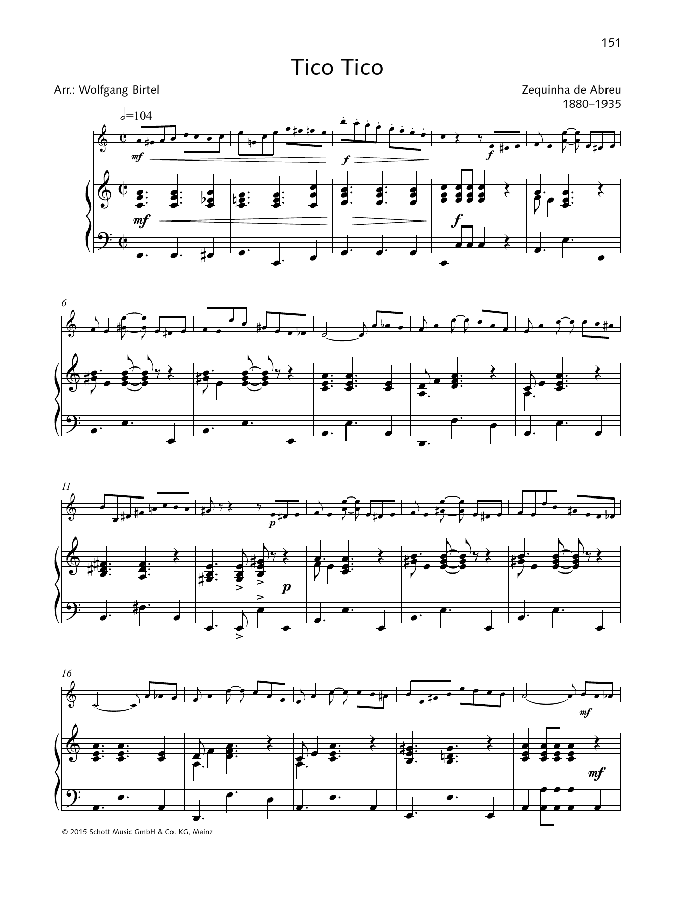 Zequinha de Abreu Tico Tico Sheet Music
