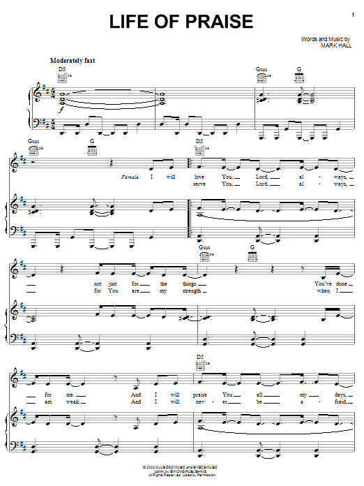 Casting Crowns Life Of Praise Sheet Music