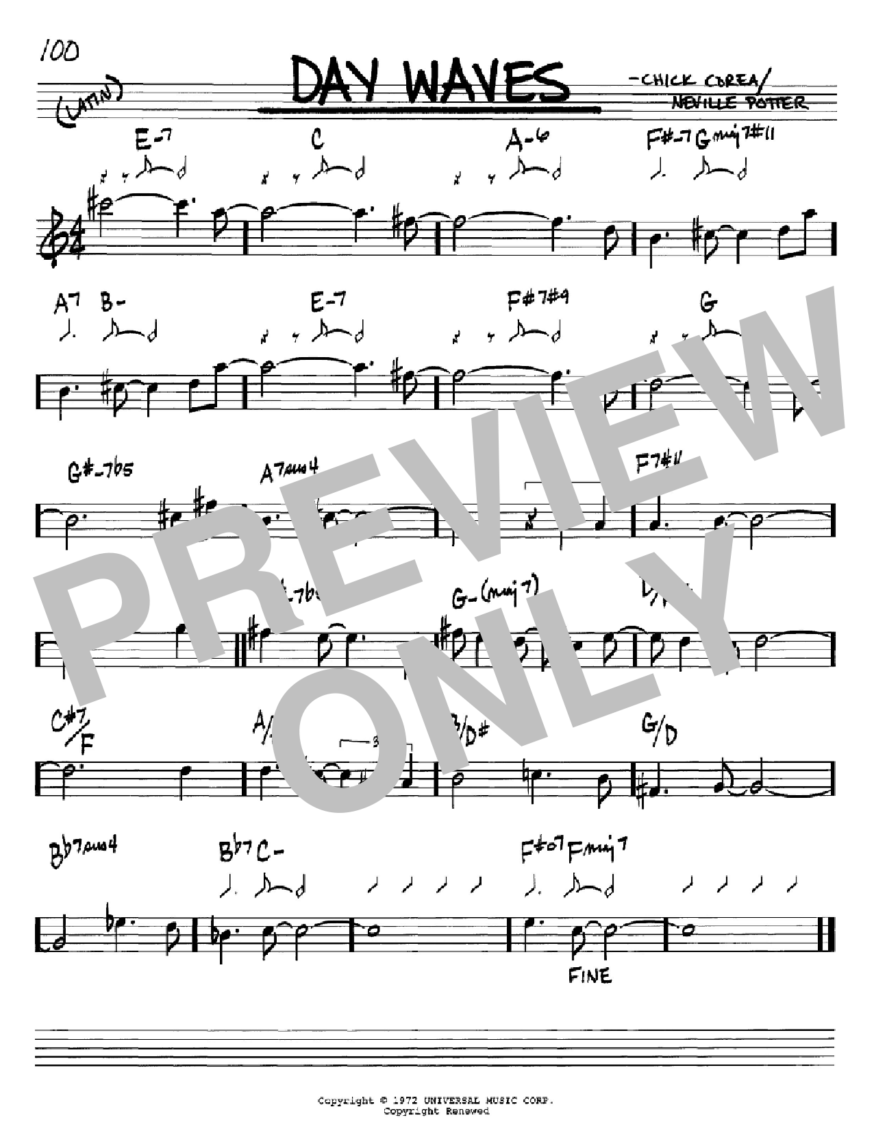 Chick Corea Day Waves Sheet Music