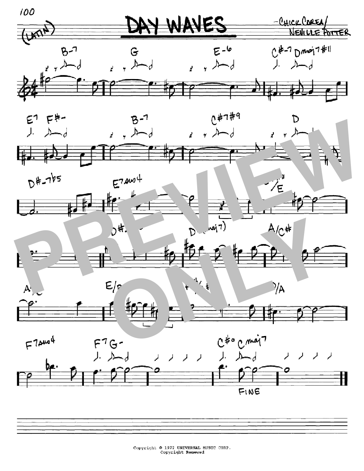 Chick Corea Day Waves Sheet Music