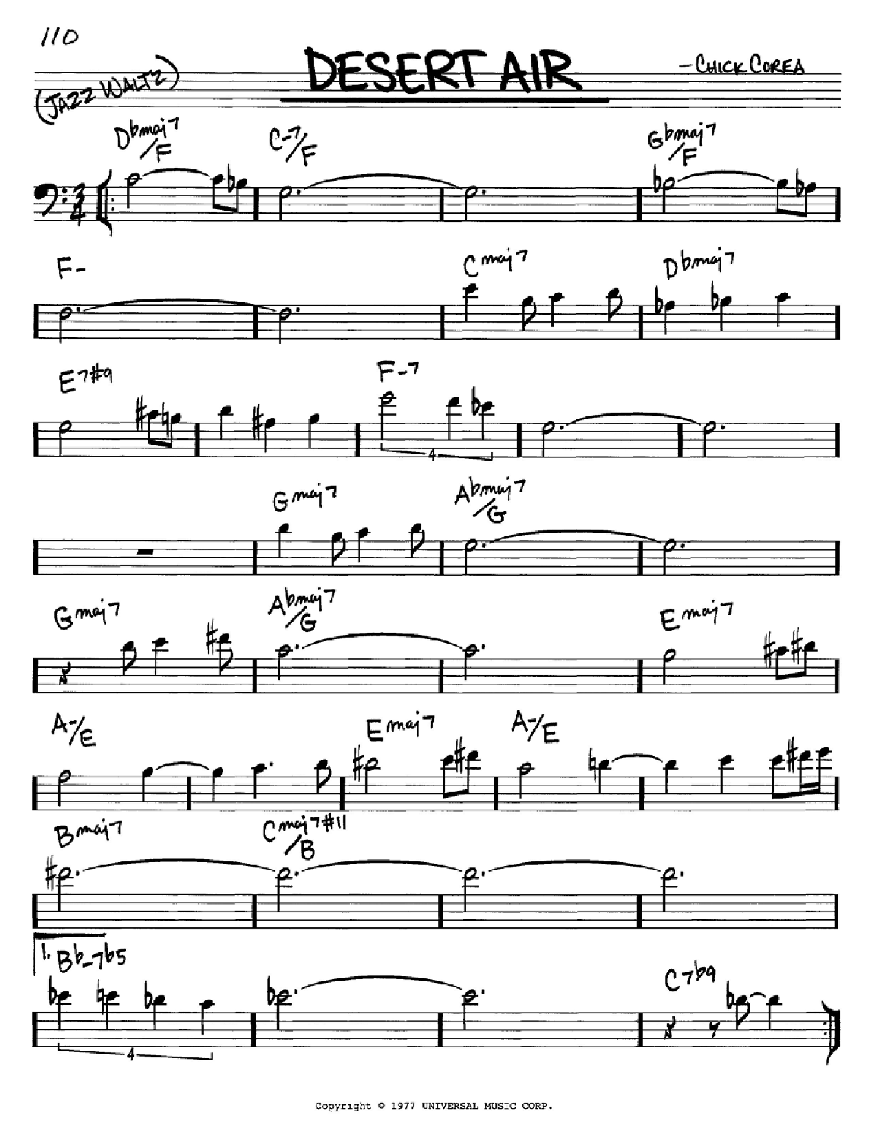 Chick Corea Desert Air Sheet Music