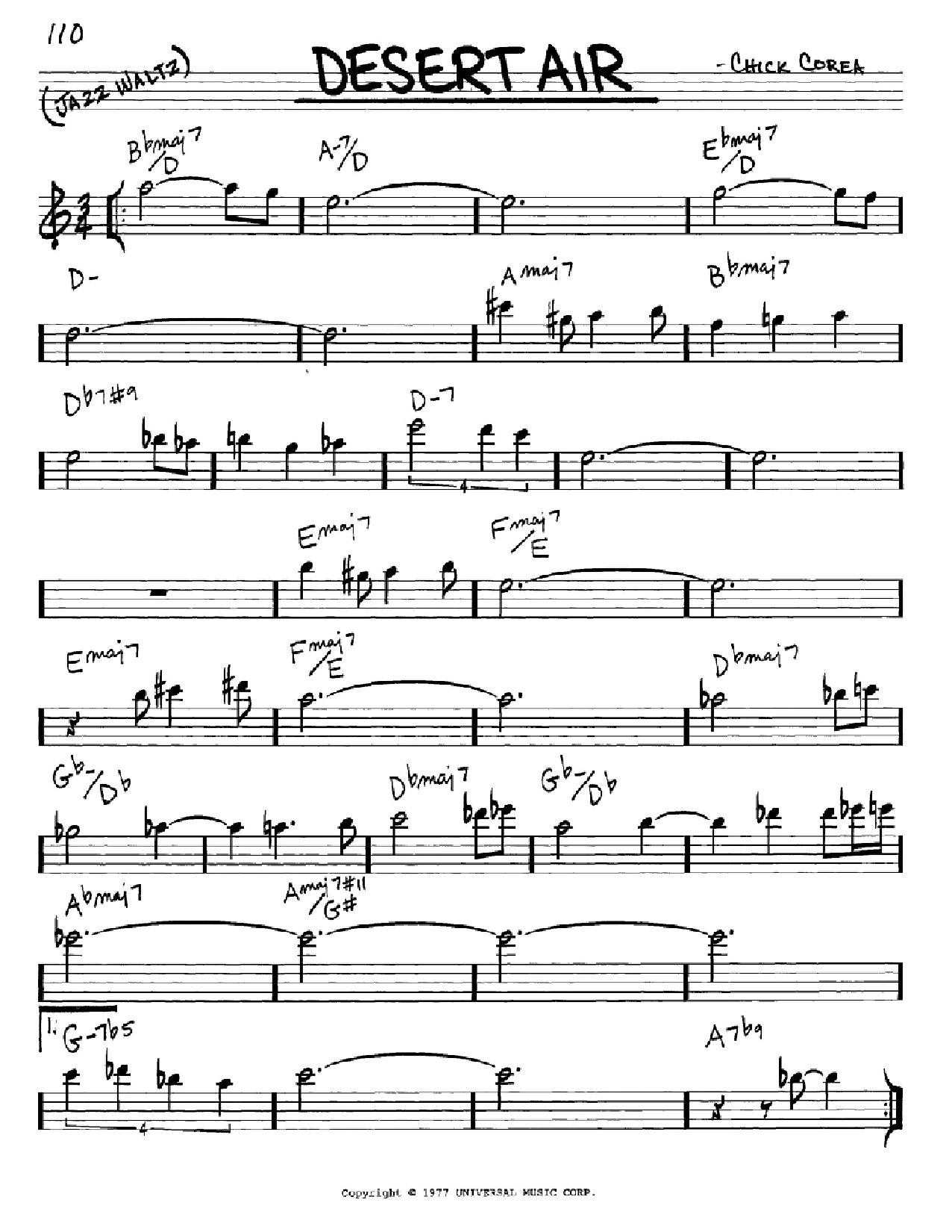 Chick Corea Desert Air Sheet Music
