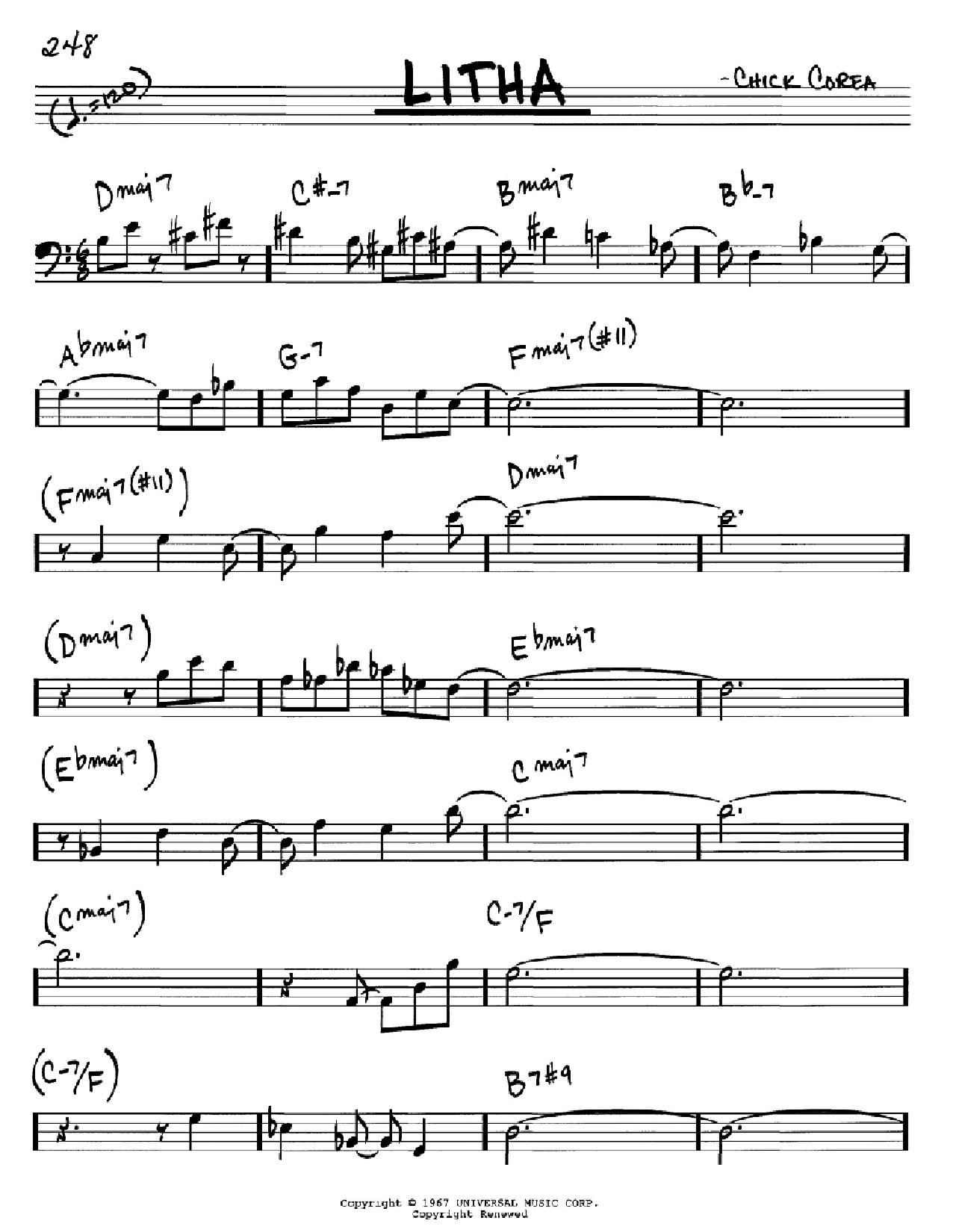 Chick Corea Litha Sheet Music