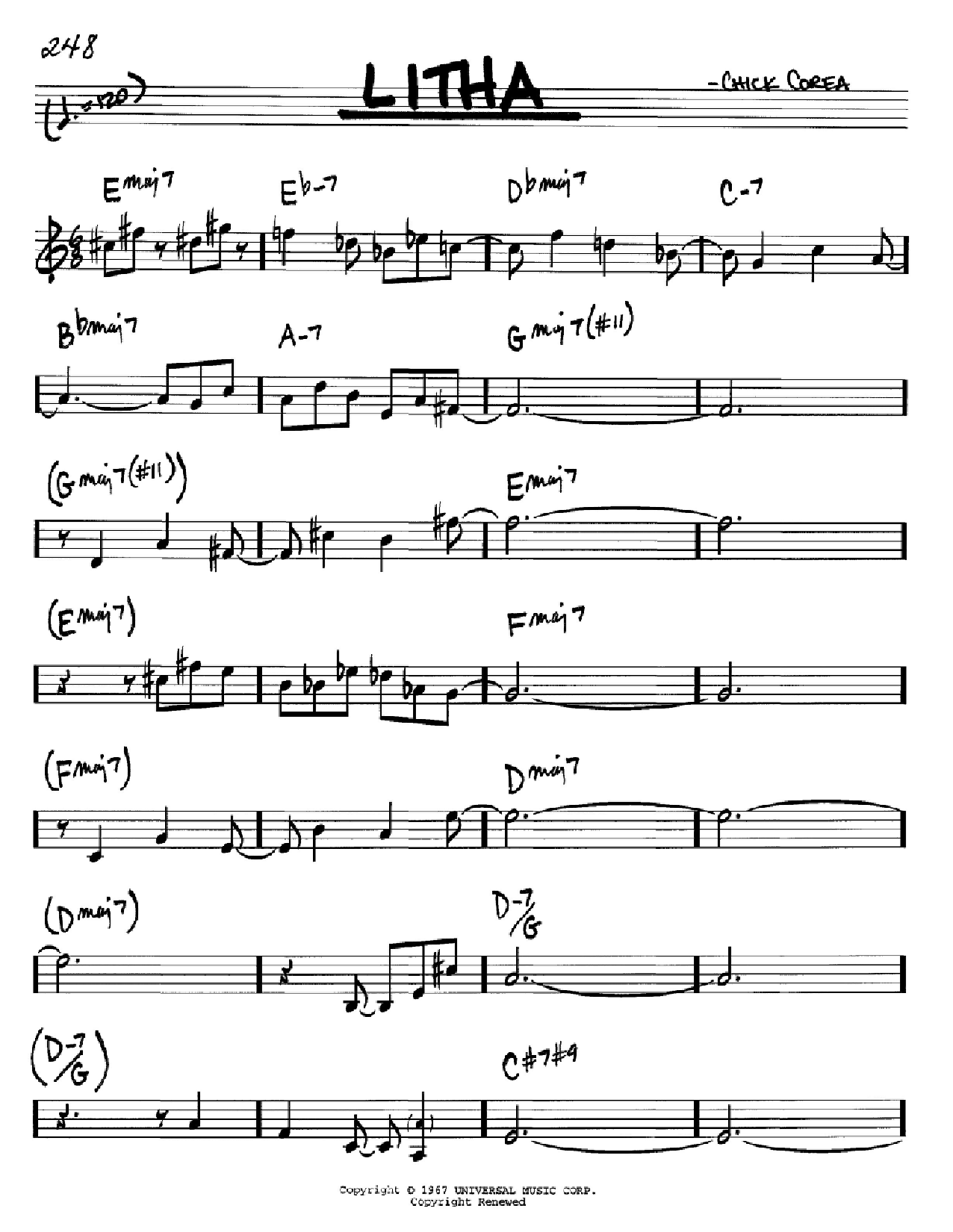 Chick Corea Litha Sheet Music