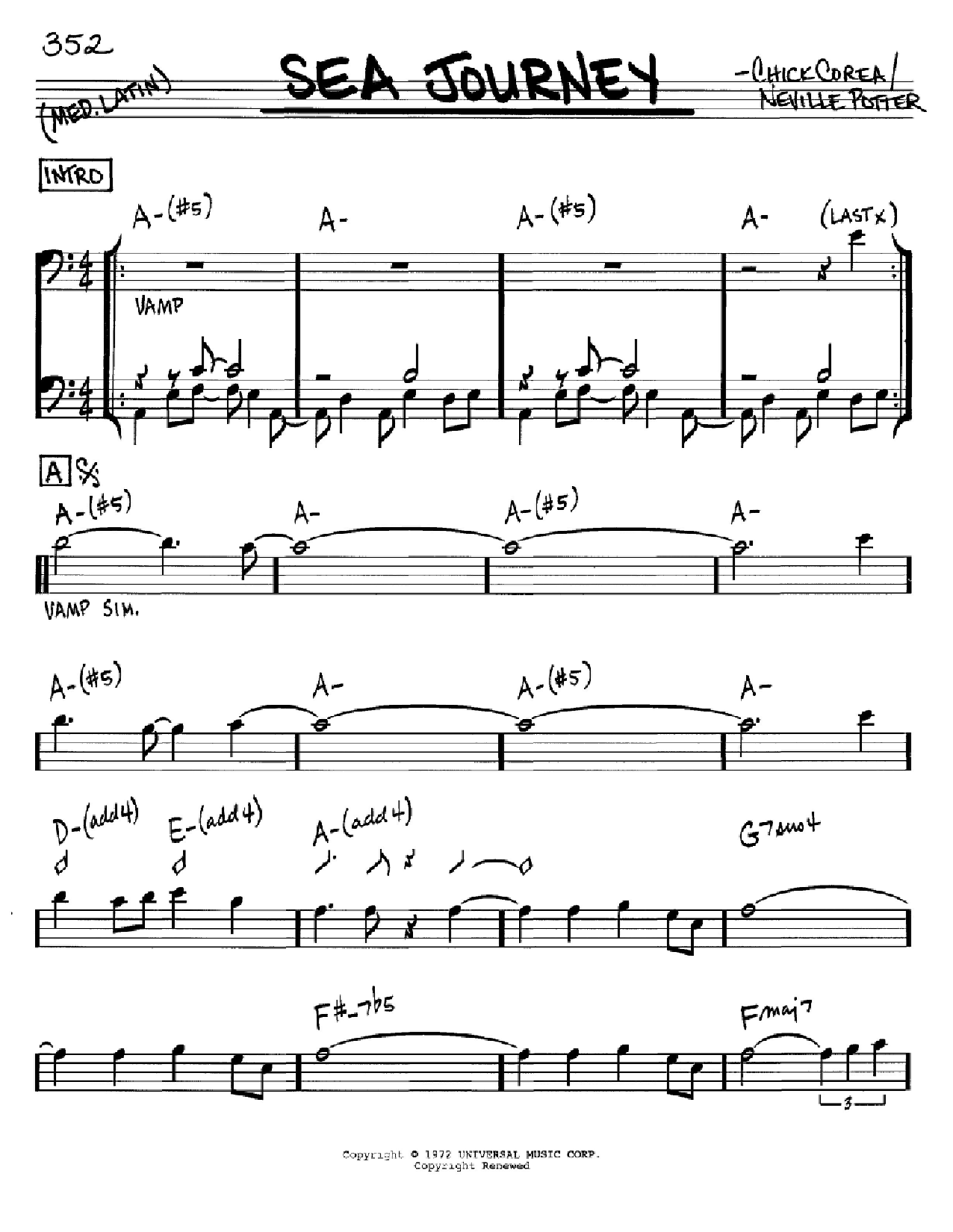 Chick Corea Sea Journey Sheet Music