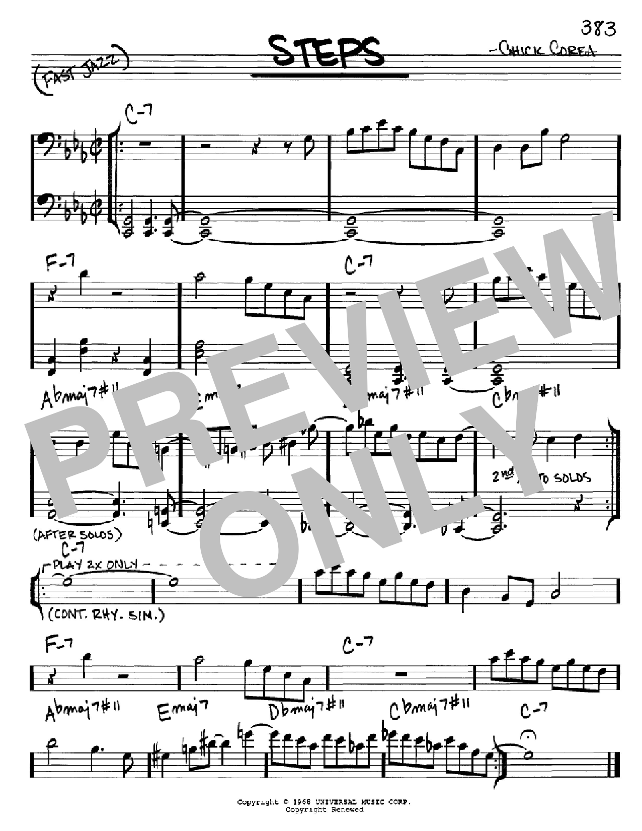 Chick Corea Steps Sheet Music